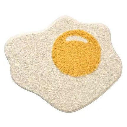 Bath Mats Poached Egg Shapeanti-slip Floor Mat Creative Doormat Soft Comfortable Absorbent Living Room Entrance Bathroom Mats