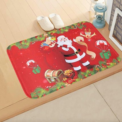 2 piece Christmas Rugs Doormats Runners Non-slip Area Rugs Living Room Rugs Bath Mats Kitchen Mats Home Bedroom Decoration