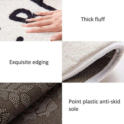 Absorbent Bathroom Rug Abstract Non-Slip Bath Rug Shower Mat Shaggy Bathroom Rugs Soft Area Rug Runner Rug Pad Furry Bathtub Mat for Home