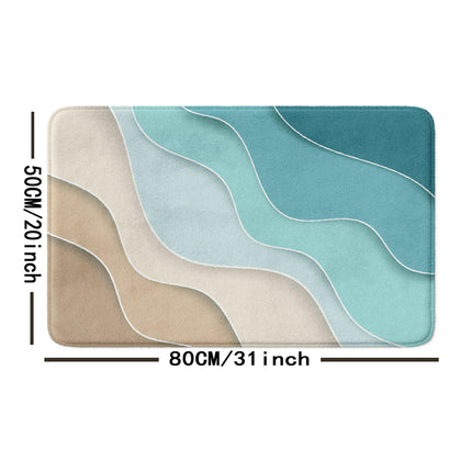 Abstract Beach Print Bath Rug Soft Non-Slip Absorbent Bath Mat Shower Rug For Home Bathroom Living Room Bedroom