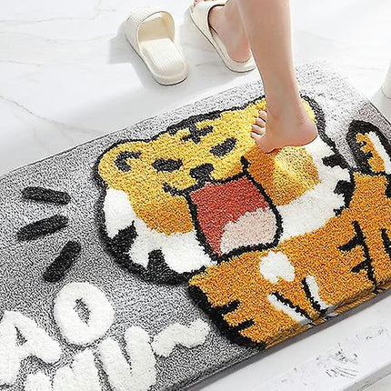 Bath Mat  Tiger Cartoon Home Bathroom Floor Mat  Absorbent Anti-slip Bath Mats Soft Floor Mat 40*60cm