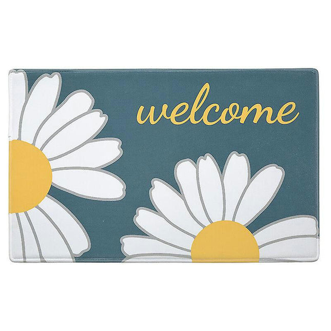 Bath Mat Small Daisy Printed Home Bathroom Floor Mat - Bright Blue