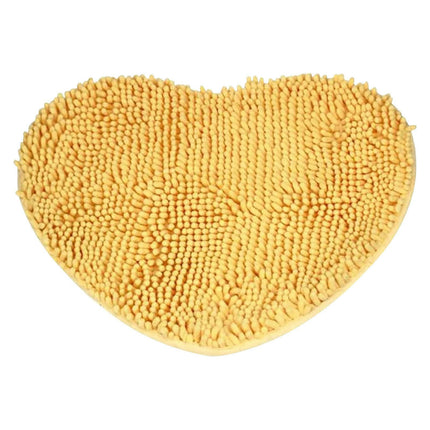 Bath Mat Chenille Heart Shaped Door Mat Bathroom Toilet Living Room non-slip mat