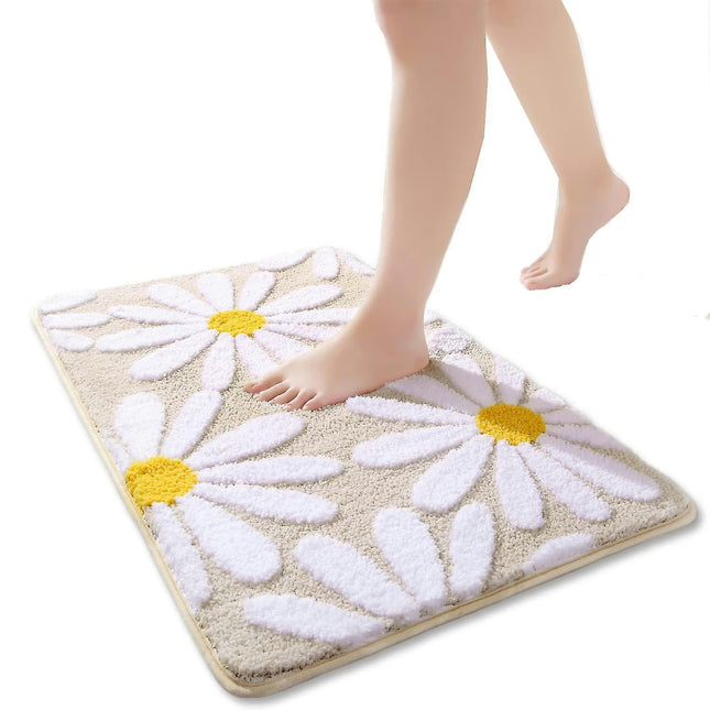 Beige Bathroom Mat 40 X 60cm, Non-slip Bath Mat Soft Microfiber Bath Mat, Super Absorbent Floor Mat For Living Room Shower