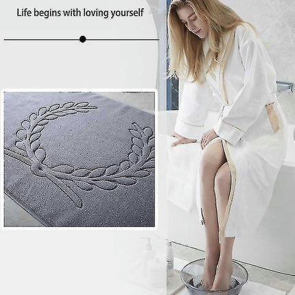 Bath Mats Rugs 1pc Cotton Bath Mat Floor Towel Gray Bathroom Carpets Absorbent Toilet Rug Home Bath Mats Gray