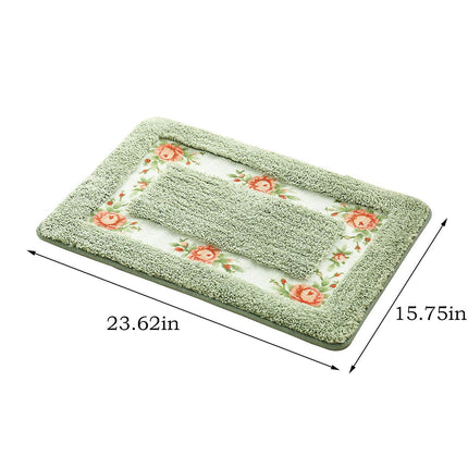 Bathroom carpet - Indoor plush Flocked Mat Bedroom Living Room Kitchen Door Mat Bathroom Anti-slip Mat