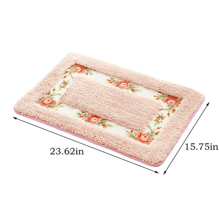 Bathroom carpet - Indoor plush Flocked Mat Bedroom Living Room Kitchen Door Mat Bathroom Anti-slip Mat