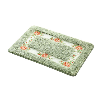 Bathroom carpet - Indoor plush Flocked Mat Bedroom Living Room Kitchen Door Mat Bathroom Anti-slip Mat