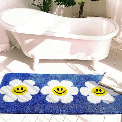 Bathroom Carpet Cute Bathroom Running Mat Super Long Anti slip Long Hair Bath Mat, Super Soft Water Absorbing Bath Mat