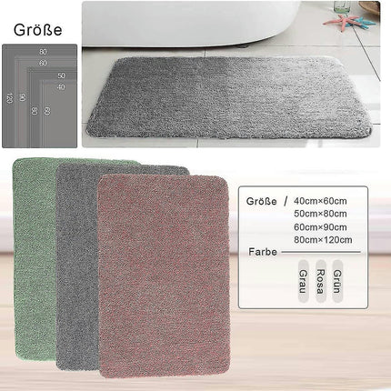 Bath Mat Gray,Bath Mats Non-slip Washable Bath Mats, Carpets Absorbent Soft With High Hydroscopicity Bath Rug