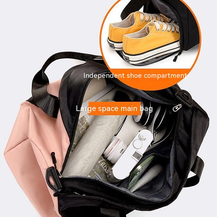 Small Gym Bag Travel Duffle Bag with Wet Bag and Shoe Bag Waterproof Overnight Bag for Men and Women