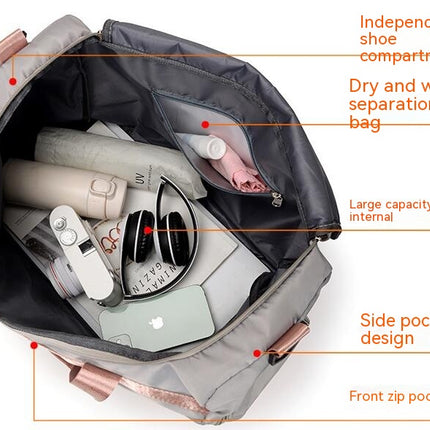 Sports Gym Bag with Wet/Dry Bag and Separate Shoe Pocket (Unisex), Fitness Waterproof Travel Bag