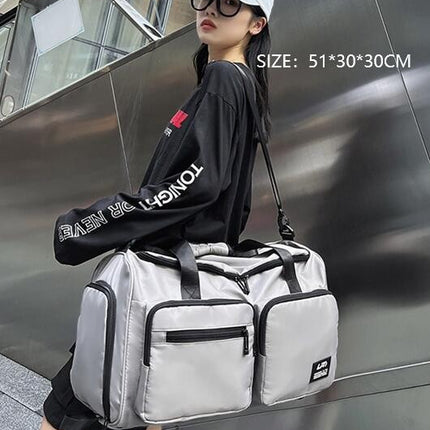 Small Travel Duffle Bag Women's Men's Gym with Wet Bag and Shoe Compartment Overnight Handbag