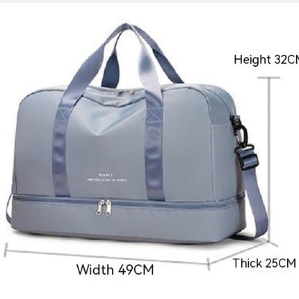 Travel Bag Women Large Capacity Handheld Shoulder Boarding Luggage Bag with Shoe Position Wet and Dry Separation Gym Bag