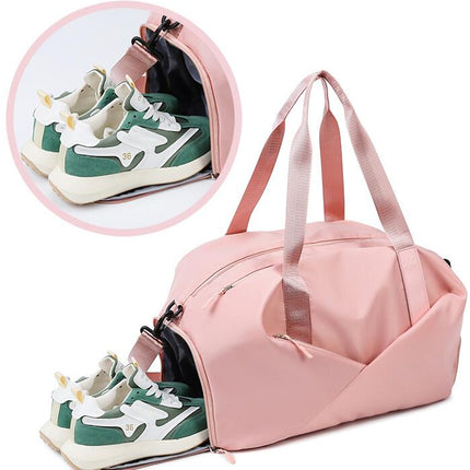 Travel Bag Women Large Capacity Handheld Shoulder Luggage Bag with Shoe Position Wet and Dry Separation Gym Bag