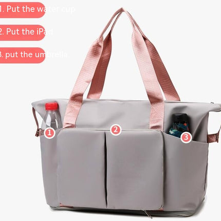 Waterproof Large Capacity Folding Travel Bag Dry Wet Separation Yoga Gym Bag Lightweight Expandable Luggage Bag