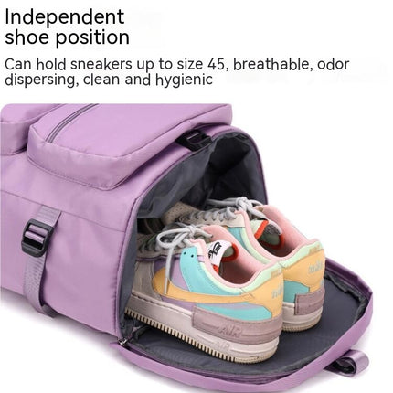 Travel Duffel Bag for Women & Men - with Shoe and Wet Clothes Compartment Multipurpose Weekender Carry On Overnight Backpack