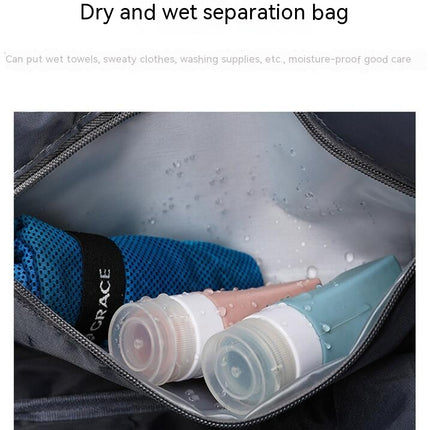 Travel Duffel Bag, Foldable Gym Bag Overnight Weekend Bags ,Lightweight Hospital Bag with Wet and Dry Separation Bag