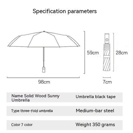 Travel Sun & Rain Umbrella, Small UV Compact Folding Umbrella 8 Ribs Lightweight Umbrella