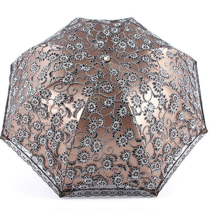 Flower Lace Parasols for Lace Bridal Umbrella UV Parasol Flower Embroidery Folding Umbrella