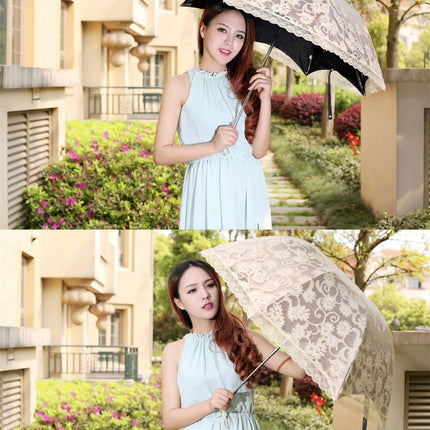 Flower Lace Parasols for Lace Bridal Umbrella UV Parasol Flower Embroidery Folding Umbrella