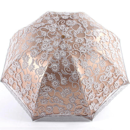 Flower Lace Parasols for Lace Bridal Umbrella UV Parasol Flower Embroidery Folding Umbrella