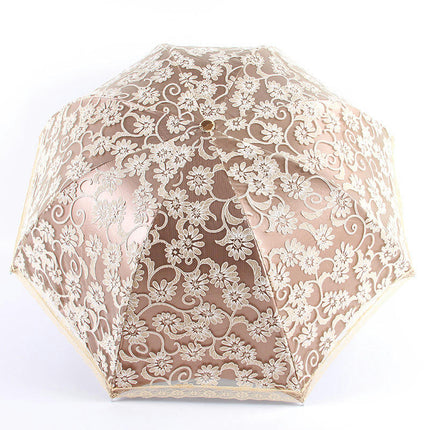 Flower Lace Parasols for Lace Bridal Umbrella UV Parasol Flower Embroidery Folding Umbrella