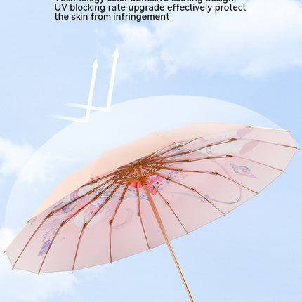 Sun and Rain Umbrella Folding Travel Sun Umbrella Anti-UV Protection Parasols Windproof Umbrella