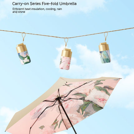 Mini Umbrella Compact Travel Umbrellas UV Protection,Light Weight Folding Umbrellas for Sun and Rain