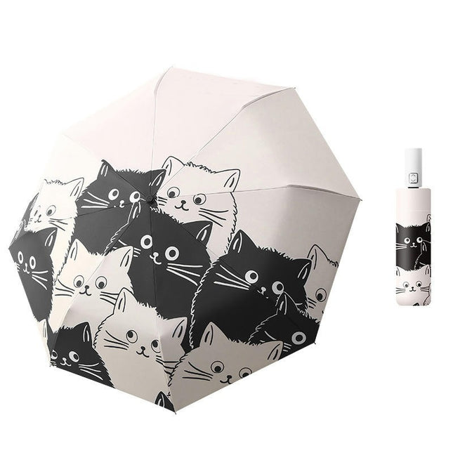 Sun Umbrella Cute Cat UV Protection Umbrella for Rain Windproof Umbrella Folding Umbrella