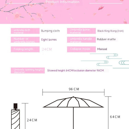 Sun and Rain Umbrella Folding Travel Sun Umbrella UV Protection Parasols Windproof Umbrella