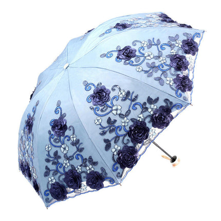 Lace Umbrella Folding Travel Umbrella Lightweight UV Rain And Sun Protection Umbrella