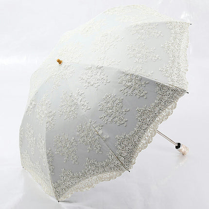 Lace Umbrella Folding Travel Umbrella Lightweight UV Rain And Sun Protection Umbrella