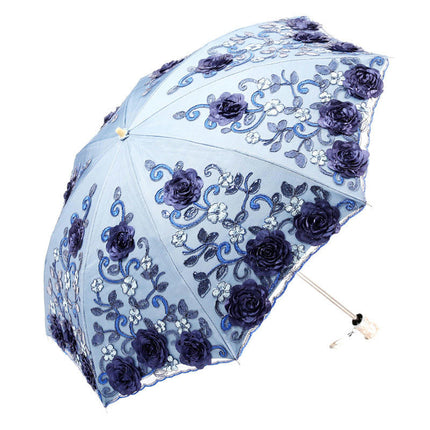 Lace Umbrella Folding Travel Umbrella Lightweight UV Rain And Sun Protection Umbrella