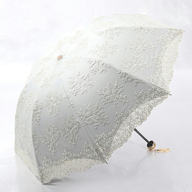 Lace Umbrella Folding Travel Umbrella Lightweight UV Rain And Sun Protection Umbrella