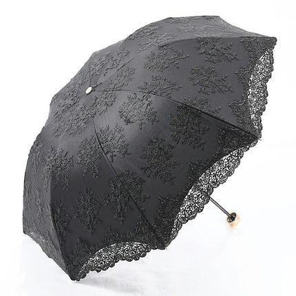 Lace Umbrella Folding Travel Umbrella Lightweight UV Rain And Sun Protection Umbrella