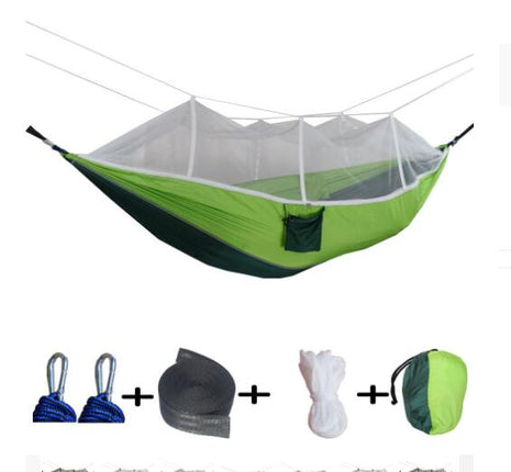 Wrinkled Fluorescent Nylon Spun Hammock Ultralight Parachute Fabric Hammock Mosquito Net Hammock