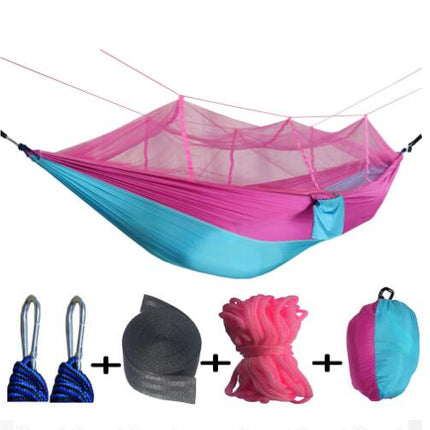 Wrinkled Fluorescent Nylon Spun Hammock Ultralight Parachute Fabric Hammock Mosquito Net Hammock