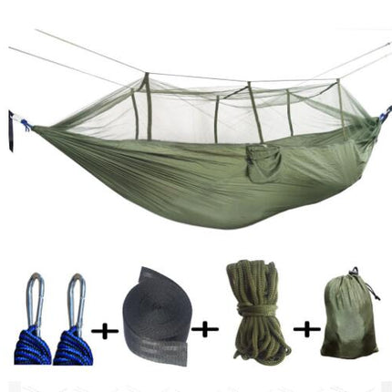 Outdoor Camping Nylon Swing Bed with Mosquito Net Single Double Mosquito Net Hammock