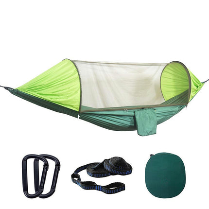 Camping Hammock with Mosquito Net, Portable Hammock with Tree Strap, Lightweight Nylon Parachute Hammock