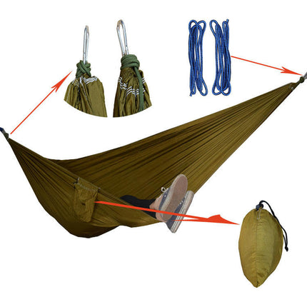 Ultralight Travel Camping Hammock Breathable Quick Dry Parachute Hammock for Outdoor Indoor Garden