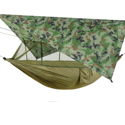 Camping Hammock with Mosquito Net and Rain Cover - Portable Double Travel Camping Hammock