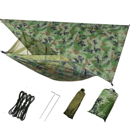 Camping Hammock with Mosquito Net and Rain Cover - Portable Double Travel Camping Hammock