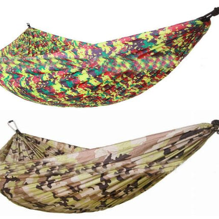 Camping Hammock Portable Parachute Hammock, Single or Double Nylon Travel Tree Hammock for Camping Hiking