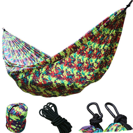 Camping Hammock Portable Parachute Hammock, Single or Double Nylon Travel Tree Hammock for Camping Hiking