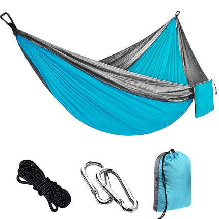 Single Double Camping Hammock 440lbs Lightweight Portable Nylon Hammock