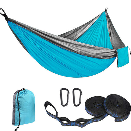 Single Double Camping Hammock 440lbs Lightweight Portable Nylon Hammock