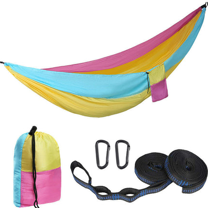 Single Double Camping Hammock 440lbs Lightweight Portable Nylon Hammock