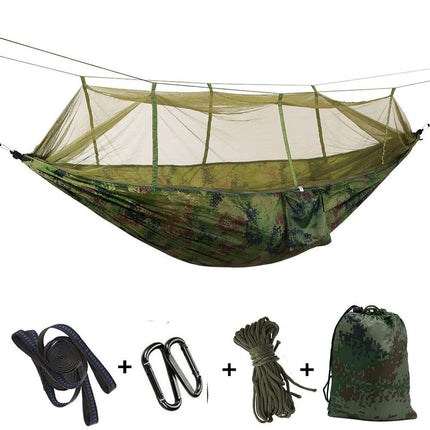 Camping Hammock with Mosquito Net-210T Quick-drying Parachute Nylon Lightweight Portable Travel Hammock