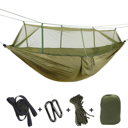 Camping Hammock with Mosquito Net-210T Quick-drying Parachute Nylon Lightweight Portable Travel Hammock